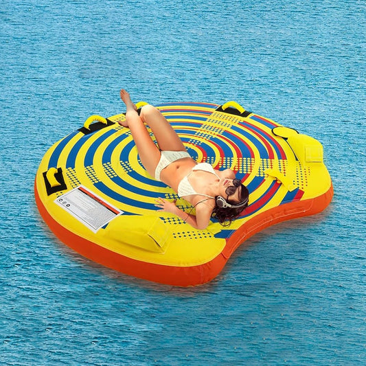 1 Or 2 Person Inflatable Towable Tube For Boating With Quick Connector