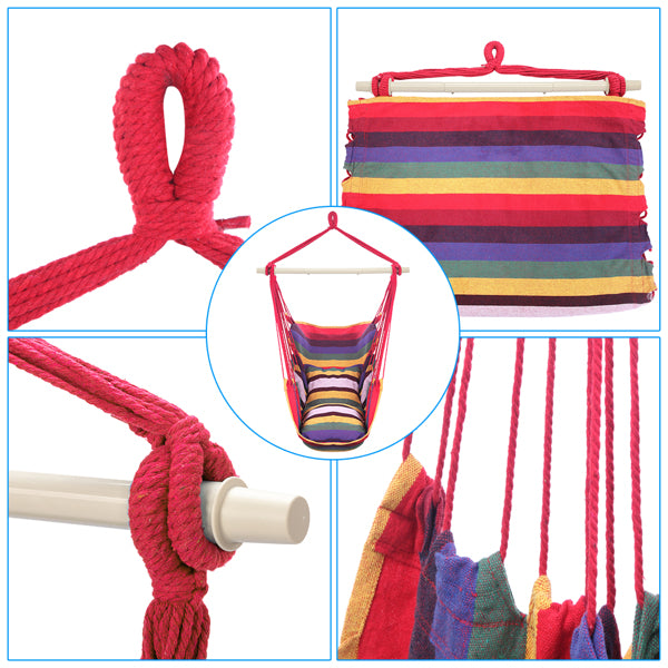 Rainbow Bar Pillow Hanging Chair Polyester Cotton Belt 2pcs Pillow