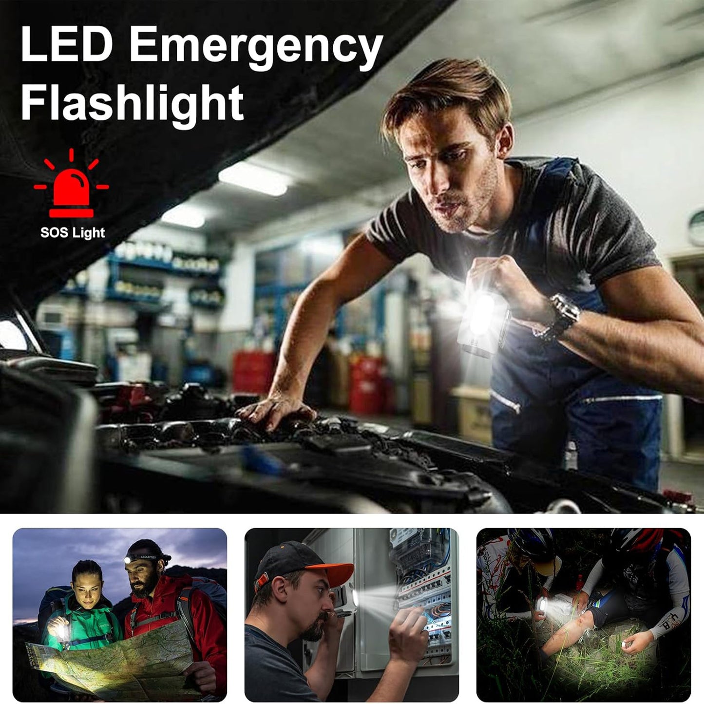 16, 000 Rpm 10000mAh Portable Waist Fan, Clip On Wearable Belt Personal Fan, Rechargeable Battery Powered, With 5 Speed Levels And A Flashlight, Suitable For Outdoor Camping And Traveling Gray