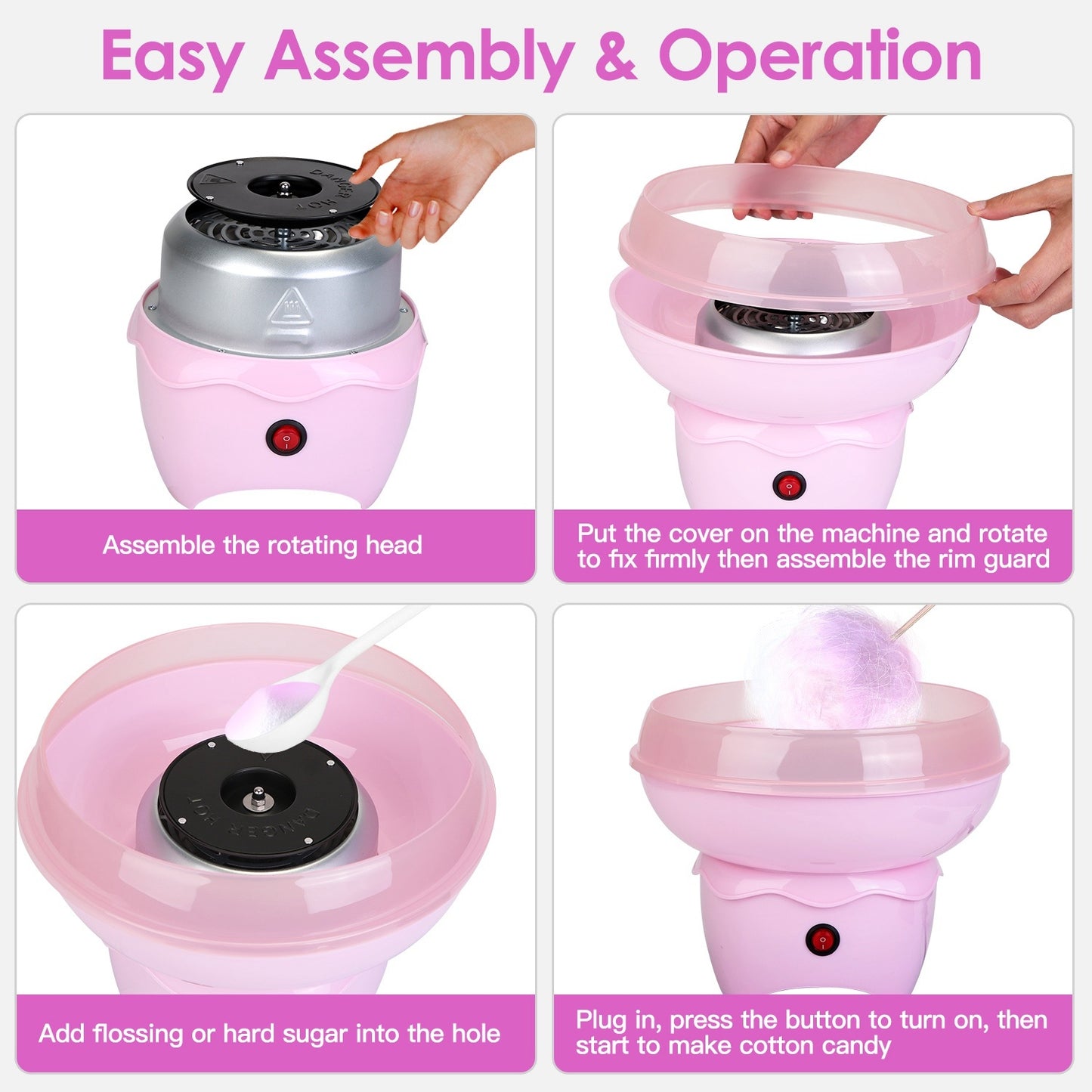 1Pc Cotton Candy Maker Portable Cotton Candy Machine Electric Cotton Candy Express For Kids Christmas Gift Birthday