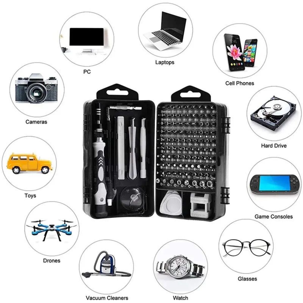 115 In 1 Precision Screwdriver Set,  Super Durable Mini Professional Magnetic Repair Tool Kit, Small Screwdriver For Phone, Computer, Watch, Laptop, Macbook, Eyeglass, Electronic