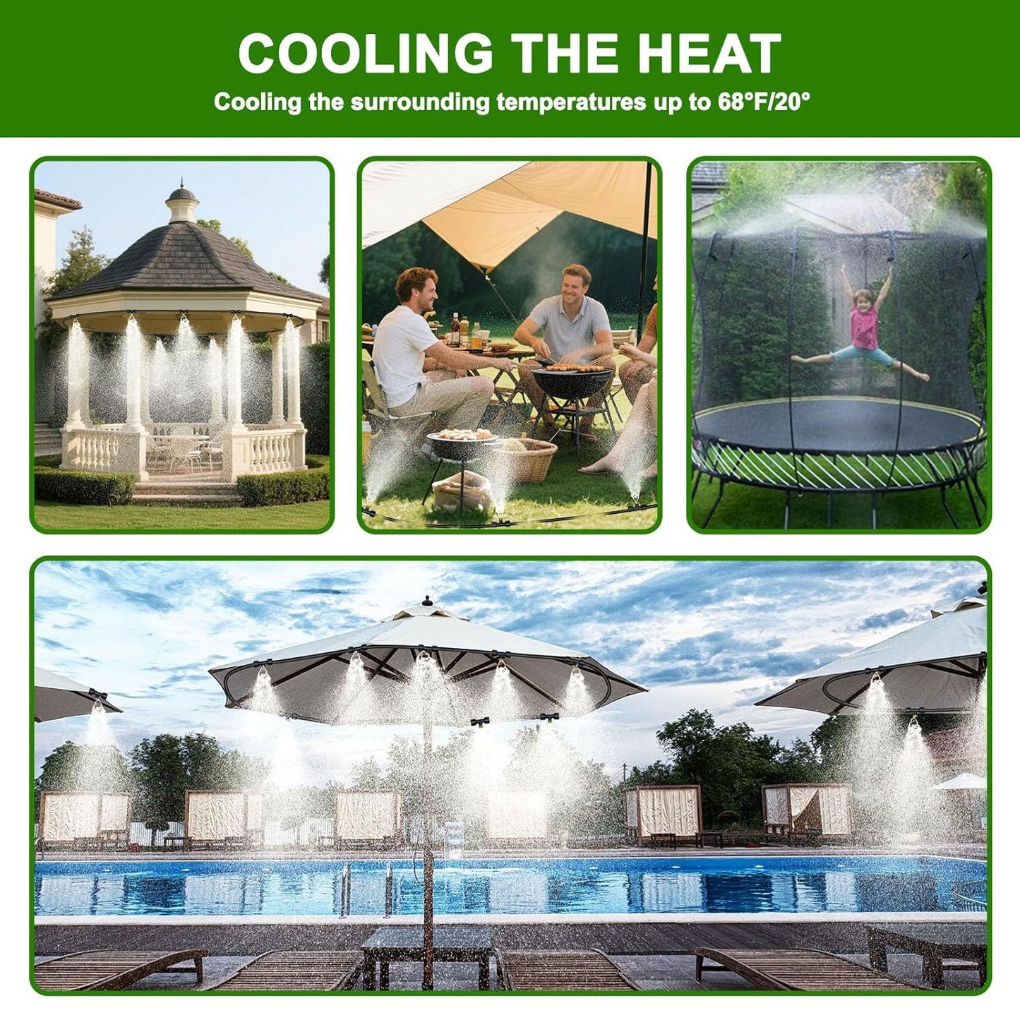 Misters For Outside Patio Outdoor Misting Cooling System For Patio Garden Greenhouse Trampoline