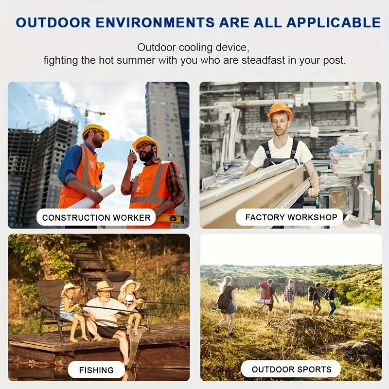 16, 000 Rpm 10000mAh Portable Waist Fan, Clip On Wearable Belt Personal Fan, Rechargeable Battery Powered, With 5 Speed Levels And A Flashlight, Suitable For Outdoor Camping And Traveling Gray