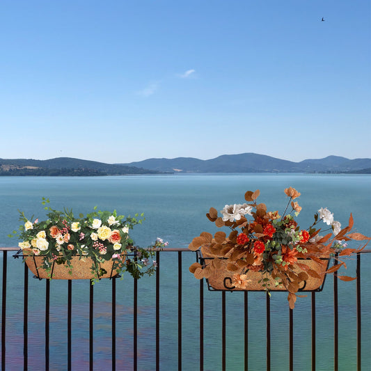 3Pcs Trough Coco Liners For Planters Coconut Coir Planter For Window Box Hanging Trough Basket Half Moon Planter Liner Replacement For Garden Fence Flower Vegetable