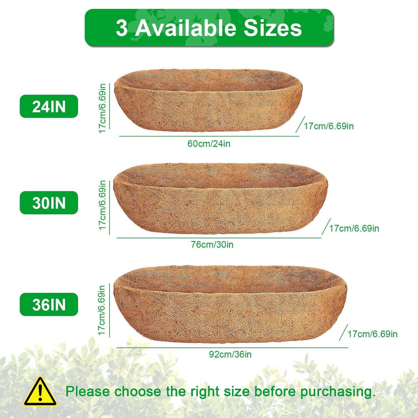 3Pcs Trough Coco Liners For Planters Coconut Coir Planter For Window Box Hanging Trough Basket Half Moon Planter Liner Replacement For Garden Fence Flower Vegetable